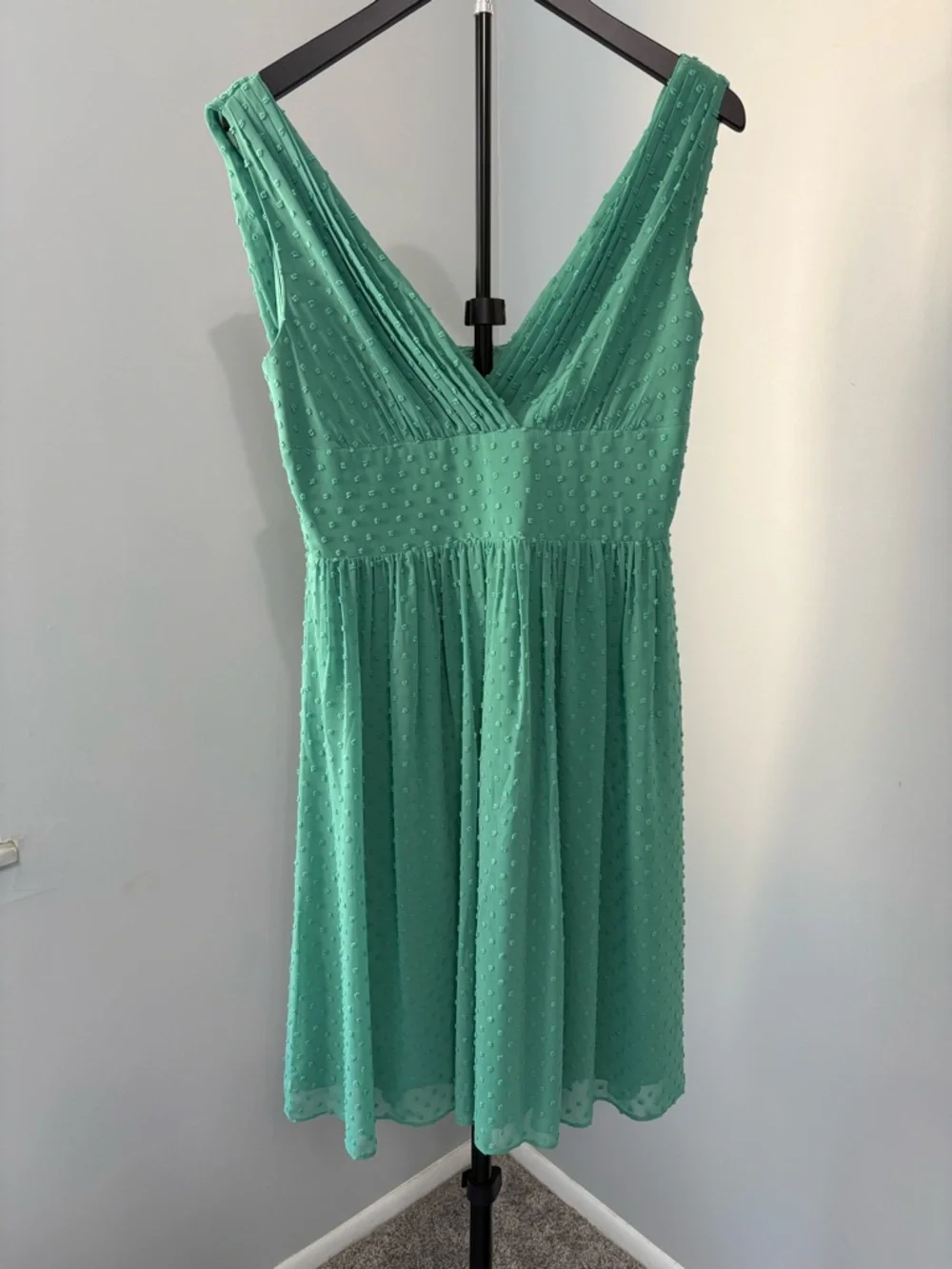 J. Crew Marlowe Swiss Dot Dress Green 4 Wedding Guest Cocktail Garden